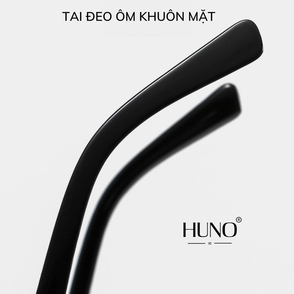 Kính râm nam, nữ HUNO HOT 2023 thiết kế FORM vuông vắn cùng với hai chấm tạo điểm cuốn hút cho kính - KR43