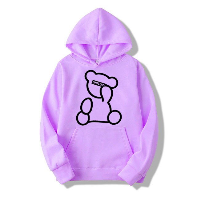 Áo Hoodie Nam Nữ Thu Đông Ấm Áp Chất Nỉ Mềm Mịn Không Nhăn, Không Xù In 3D Gấu Unfliud Hàn Quốc
