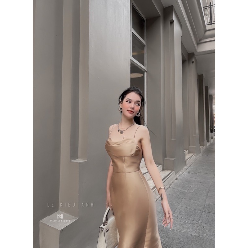 Váy 2s Taffta cổ đổ cao cấp