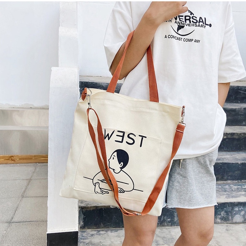 Túi Đeo Chéo Vải Bố Thiết Kế Mới Xinh Xắn Thời Trang Dành Cho Nữ