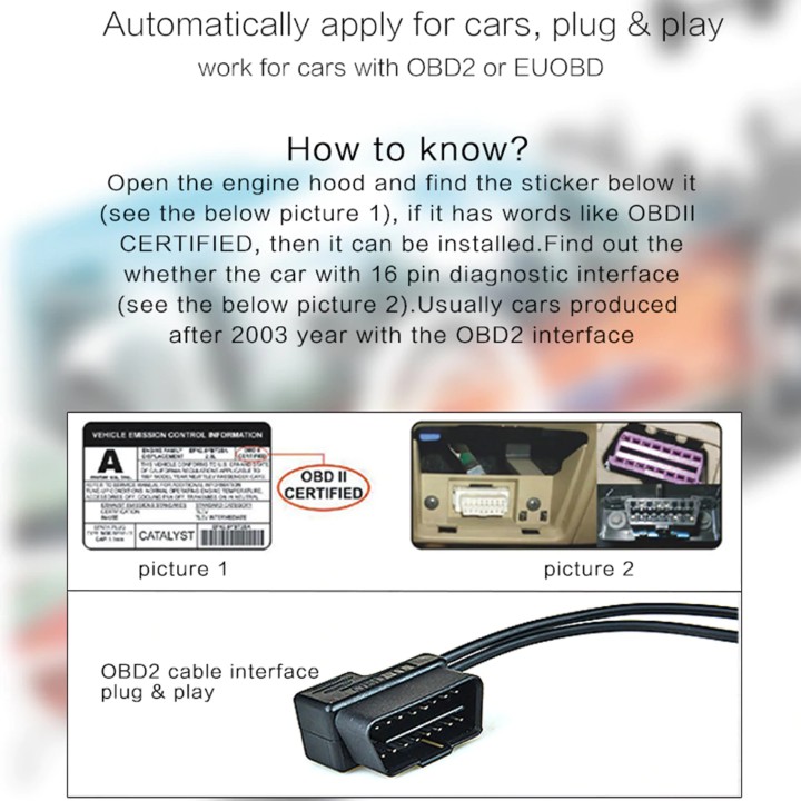 Hud Hiển Thị Cảnh Báo Tốc Độ Lên Kính Lái A1000 - Thiết Bị Cảm Biến, Hiển Thị Tốc Độ Xe Ô Tô Lên Kính Lái