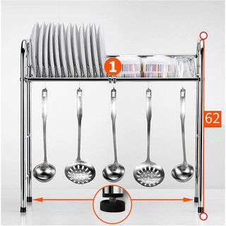 Kệ để bát đĩa inox phía trên chậu rửa 60cm
