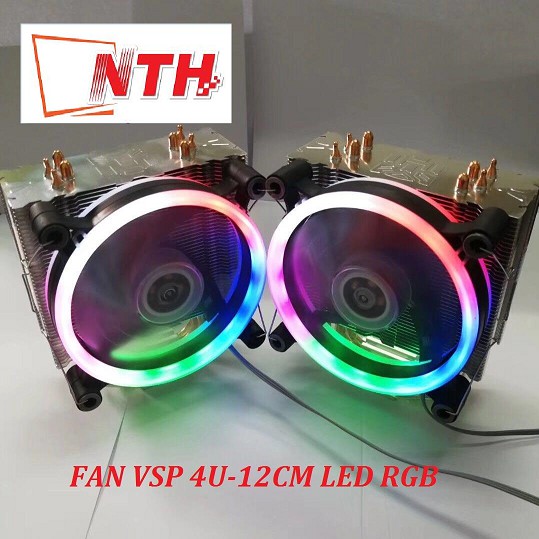 Fan CPU VSP-4U- 12cm LED RGB (Hỗ Trợ Đa Socket Intel & AMD)