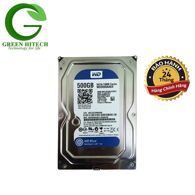 Ổ cứng máy tính WD Blue 500GB - HDD WD 500GB - Chính hãng BH 2 Năm - 1 đổi 1