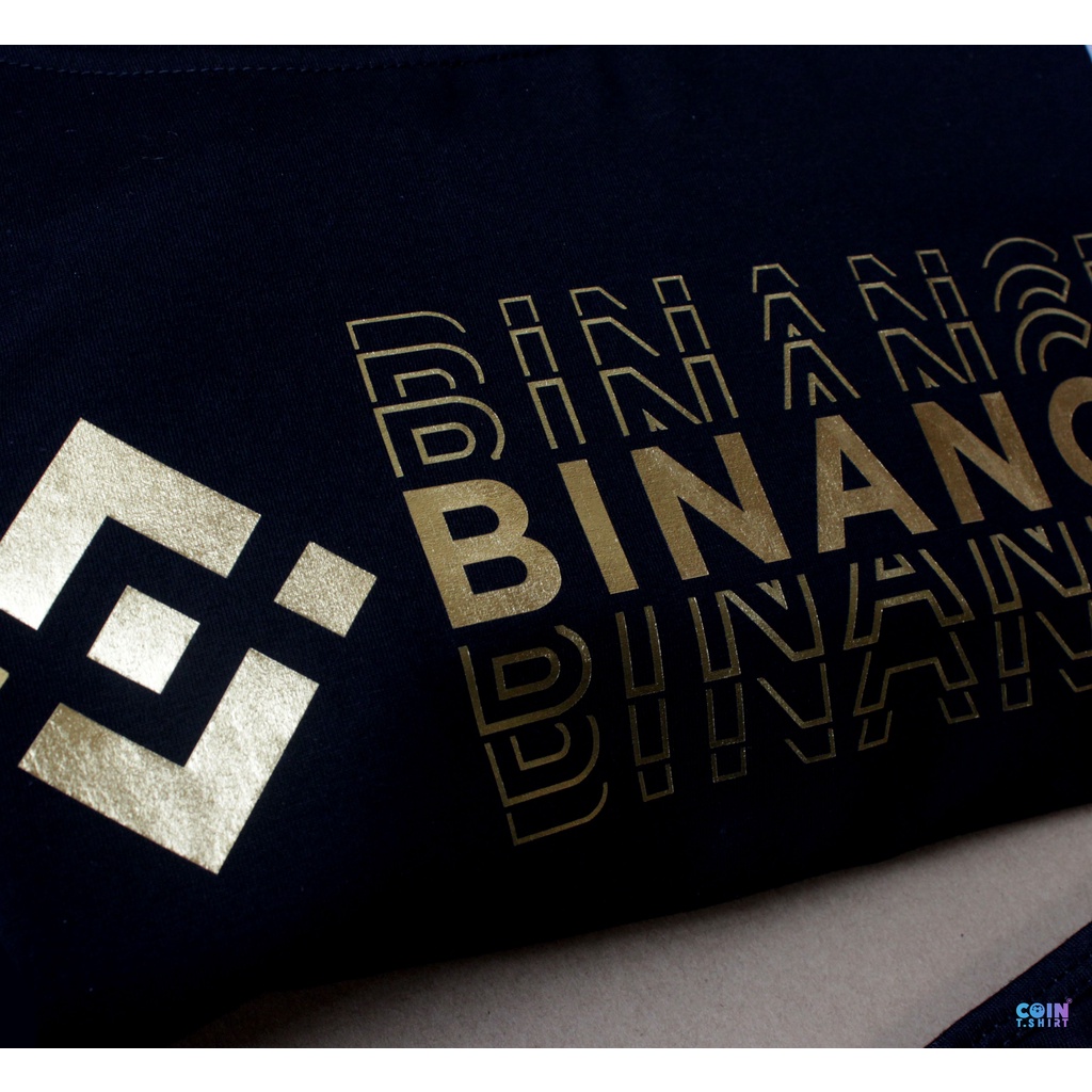 Áo thun cao cấp Binance hiệu ứng chuyển động, Bitcoin BTC, Ethereum ETH, Binance BNB, Polkadot DOT, Near