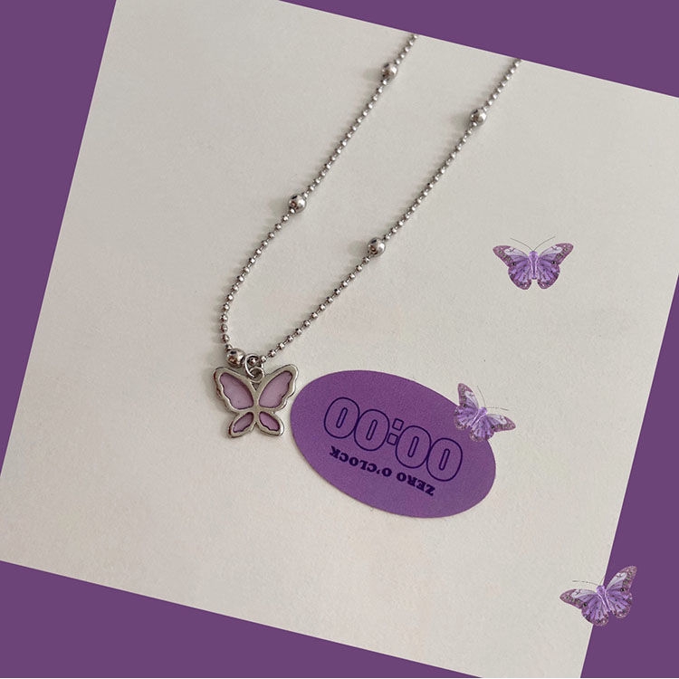 Dây Chuyền Mặt Hình Bướm Trong Suốt Phong Cách Hàn Quốc 22478