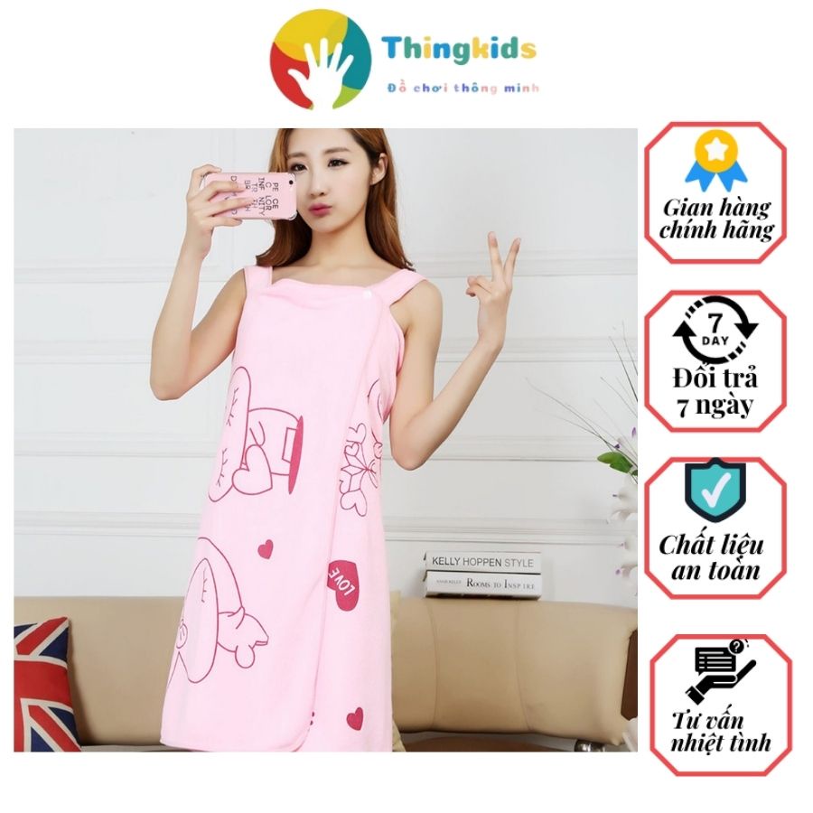 Khăn tắm đa năng 2 dây cao cấp liệu chất liệu cotton 70c140cm - Thingkids