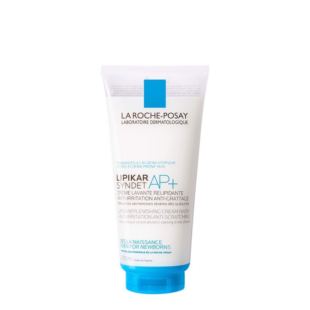 Sữa tắm và sữa rửa mặt cho da khô nhạy cảm bị kích ứng mẩn đỏ ngứa Lipikar Syndet Cream-Gel 200ml