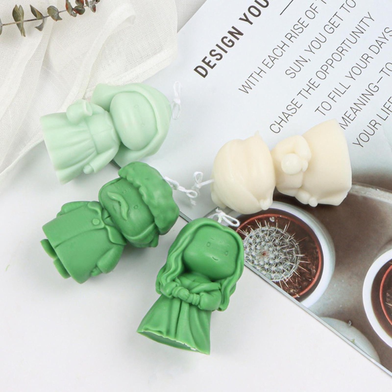 Khuôn silicon làm đèn cầy hình Mona Lisa hoạt hình 3D