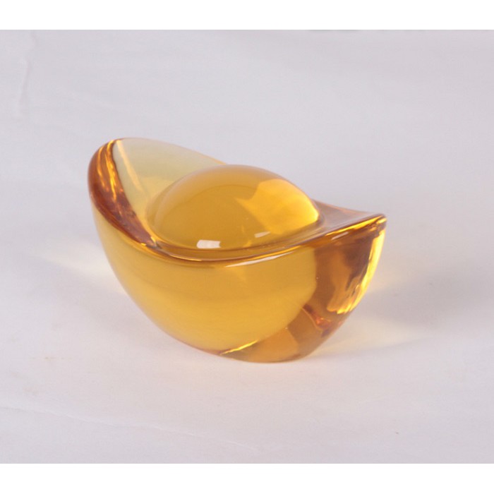 Thỏi vàng pha lê phong thủy thần tài, trang trí phong thủy chiêu tài lộc, hóa hung thành cát, dài 6cm