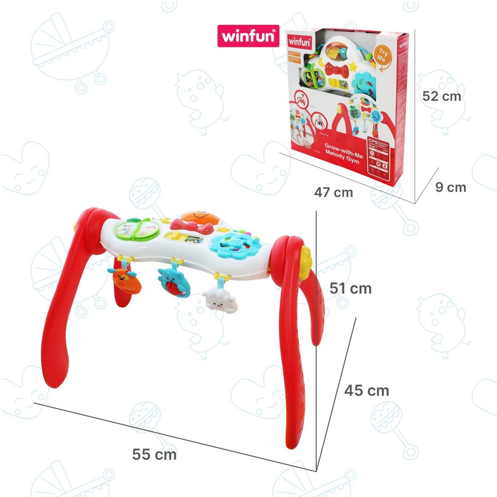 Kệ chữ A cho bé kết hợp hợp đồ chơi bàn nhạc - tập đứng - 00822 Winfun - Đồ chơi phát triển kỹ năng cho bé sơ sinh