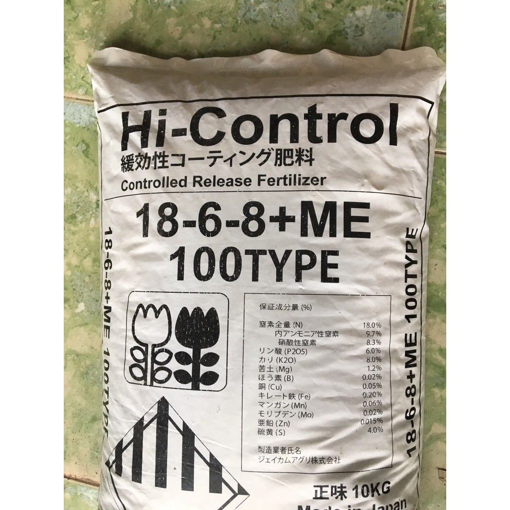 Phân chì tan chậm của Nhật 18-6-8 ME gói 500gr ra từ bao 10kg