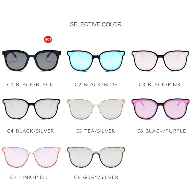 Kính mát mắt mèo màu sắc phong cách retro Hàn Quốc thời trang unisex