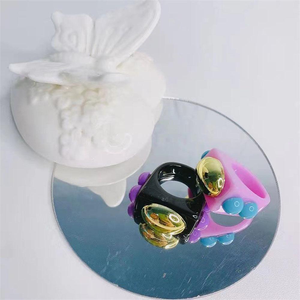 VANES1 Nhẫn Thời Trang Bằng Nhựa Resin Hình Oval / Chữ Nhật Bản Phong Cách Mới 2021 Cho Nam