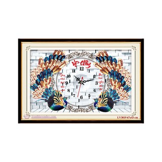 Tranh thêu chữ thập Đồng hồ vợ chồng 67x43