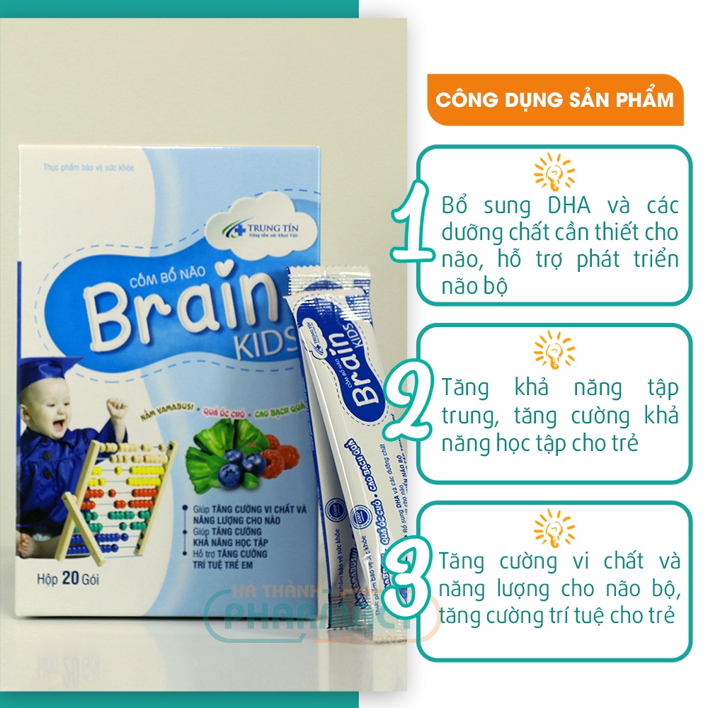 Cốm bổ não cốm trí não cho bé BrainKids g brain hỗ trợ phát triển trí não, tăng khả năng tập trung, tăng cường trí lực