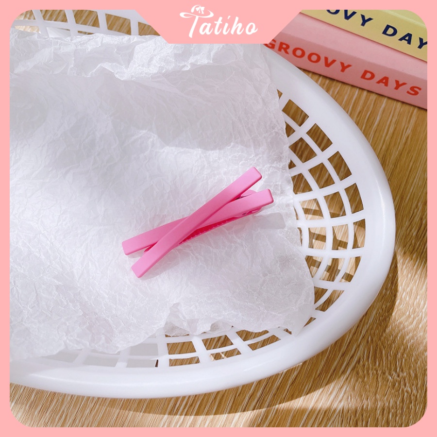 Kẹp Tóc Mái  Chữ X Trơn Nhiều Màu Phong Cách Hàn Quốc - Tatiho - Mã KT011