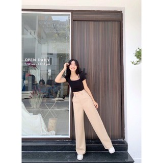 Quần ống xuông cúc giữa
