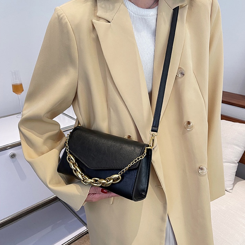 Túi đeo chéo IELGY dày dặn cỡ lớn phối dây xích phong cách cổ điển thường ngày thời trang cho nữ