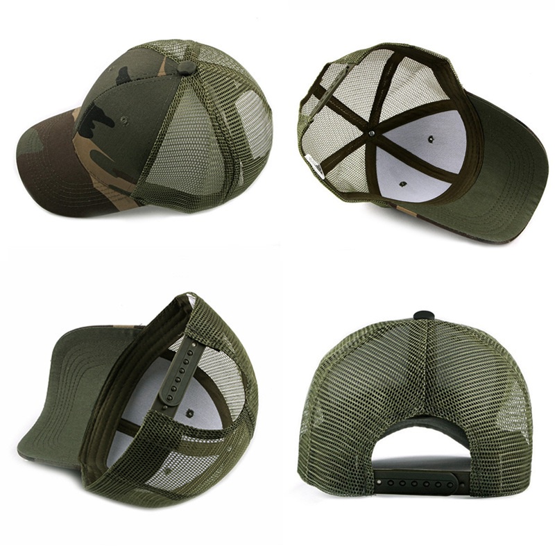 Mũ lưỡi trai phối lưới họa tiết rằn ri phong cách quân đội cho nam nữ