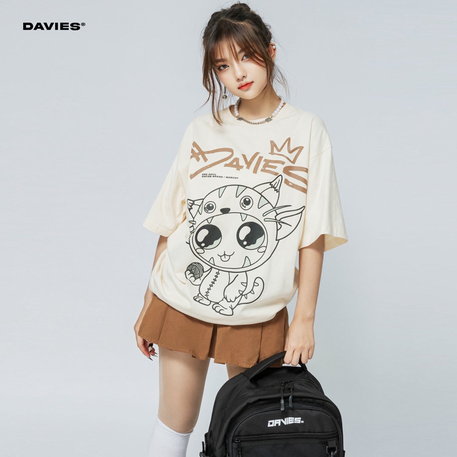 Áo thun nam nữ form rộng tay lỡ đẹp tee local brand D Devil Mascot DAVIES | D25-T4