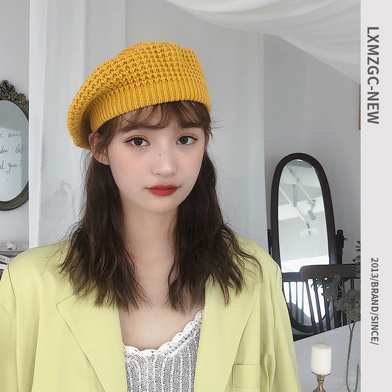 MŨ NÓN BERET HÀN QUỐC - NÓN LEN BERET DỆT KIM