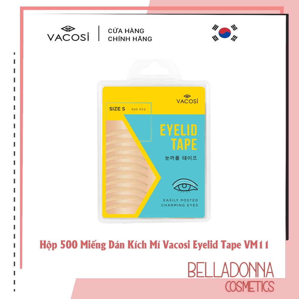 Hộp 500 Miếng Dán Kích Mí Vacosi Eyelid Tape Size S VM11 [250 CẶP/HỘP]