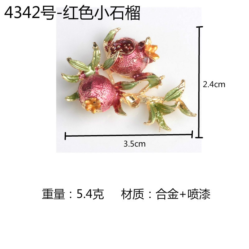 (1 cái)Phiến đúc hình cành lựu đông, Nguyên liệu làm trang sức cổ trang, Nguyên liệu DIY