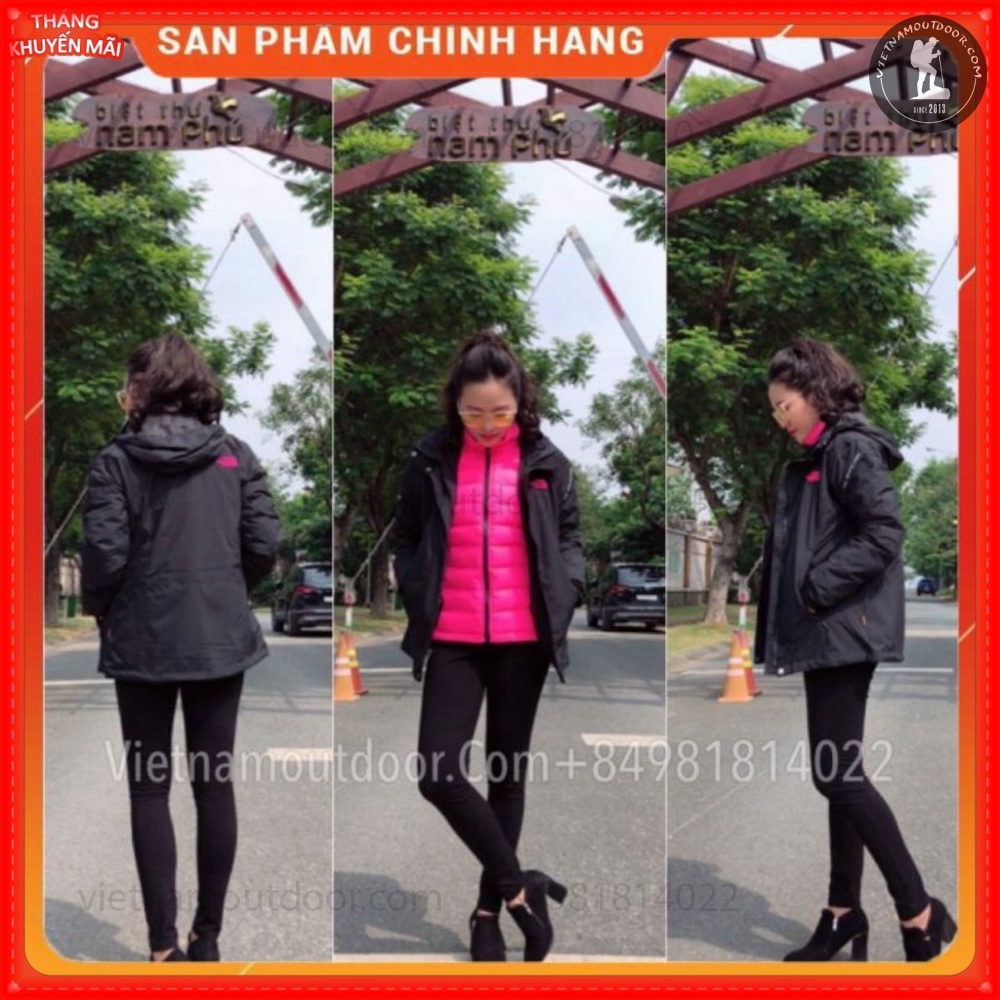 Áo Khoác Lông Vũ Cho Nữ Gore-Tex The North Face 3 Lớp - Áo Gió Nữ Bên Trong Lót Lông Vũ Nhẹ Cực Ấm
