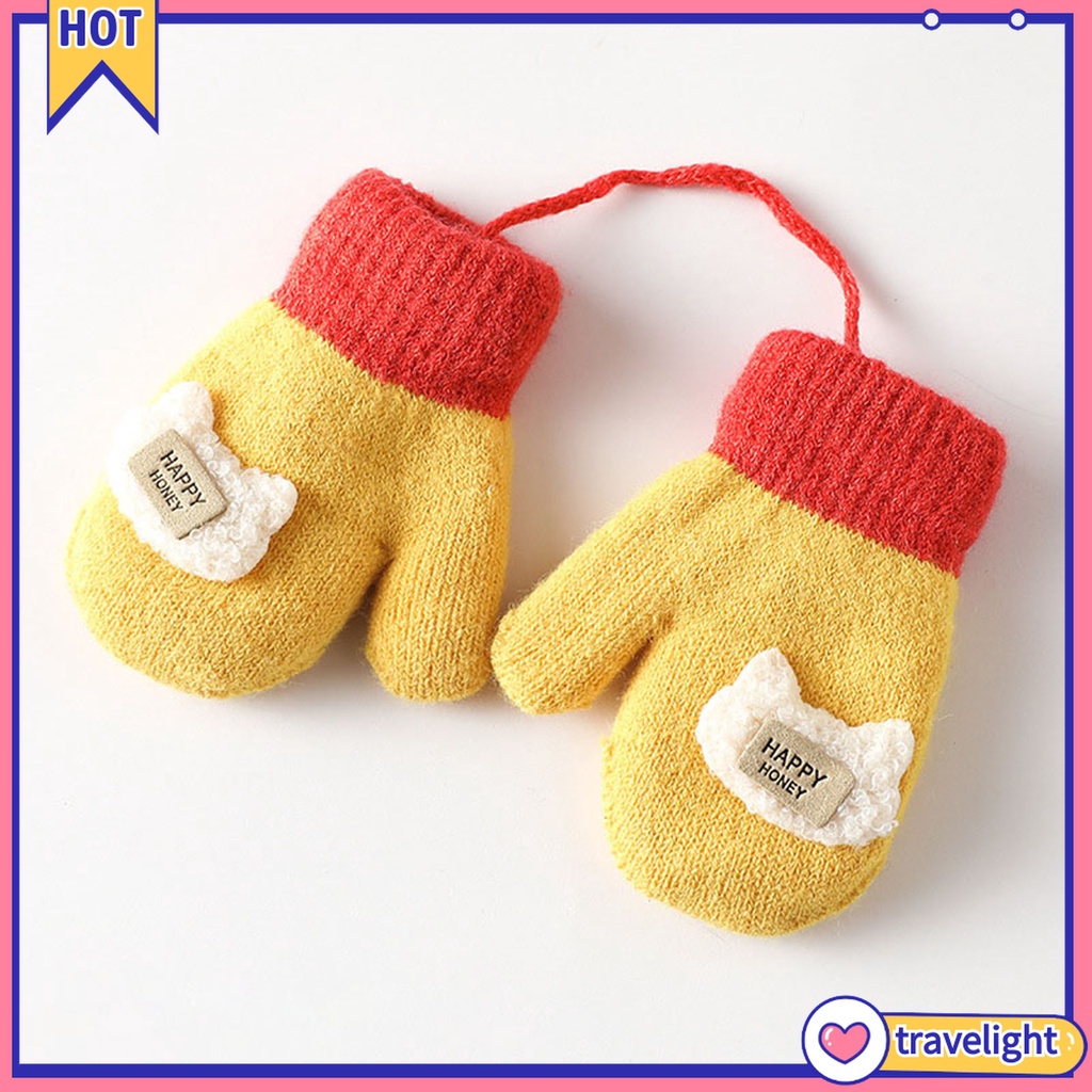 Đôi găng tay dệt kim chống mài mòn thiết kế hoạt hình xinh xắn dành cho trẻ em