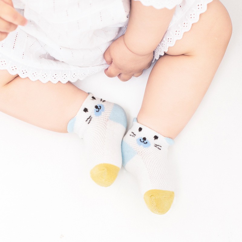 COMBO 5 Đôi Tất Lưới Điều Hoà Cổ Thấp Cho Bé Giúp Thoáng Chân