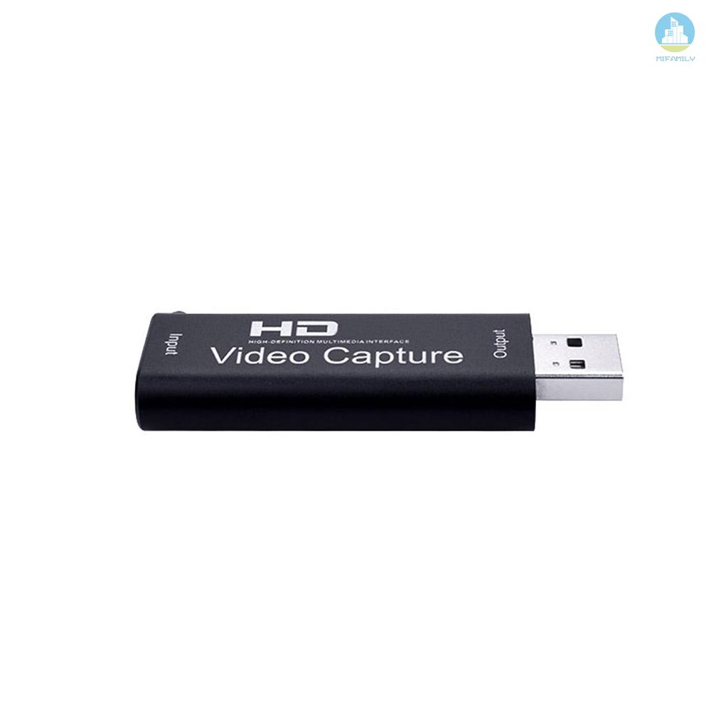 MI  Portable USB 2.0 Audio Video Capture Card HD 1 Way HD to USB 2.0 1080P Mini Acquisition Card Converter for Computer