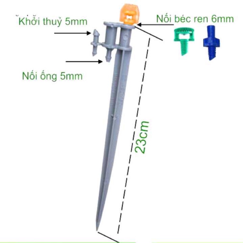 Bộ cây cắm béc tưới cao 23cm kèm béc tưới gốc tiết kiệm nước hiệu quả