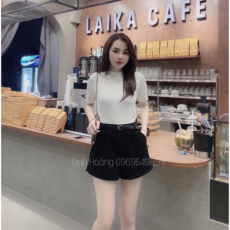 QNU108 - QUẦN SOOC NHUNG TĂM NỮ CẠP CHUN KÈM ĐAI | BigBuy360 - bigbuy360.vn