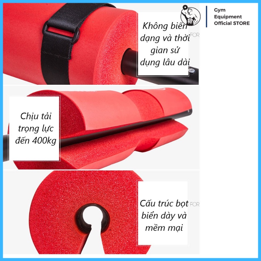 Đệm mút lót vai gánh tạ squat bảo vệ vai cổ, chống đau vai, barbell pad G.E.O