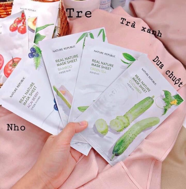 ( Sẵn ) Mặt nạ giấy Nature Republic Real Nature Mask Sheet | Thế Giới Skin Care