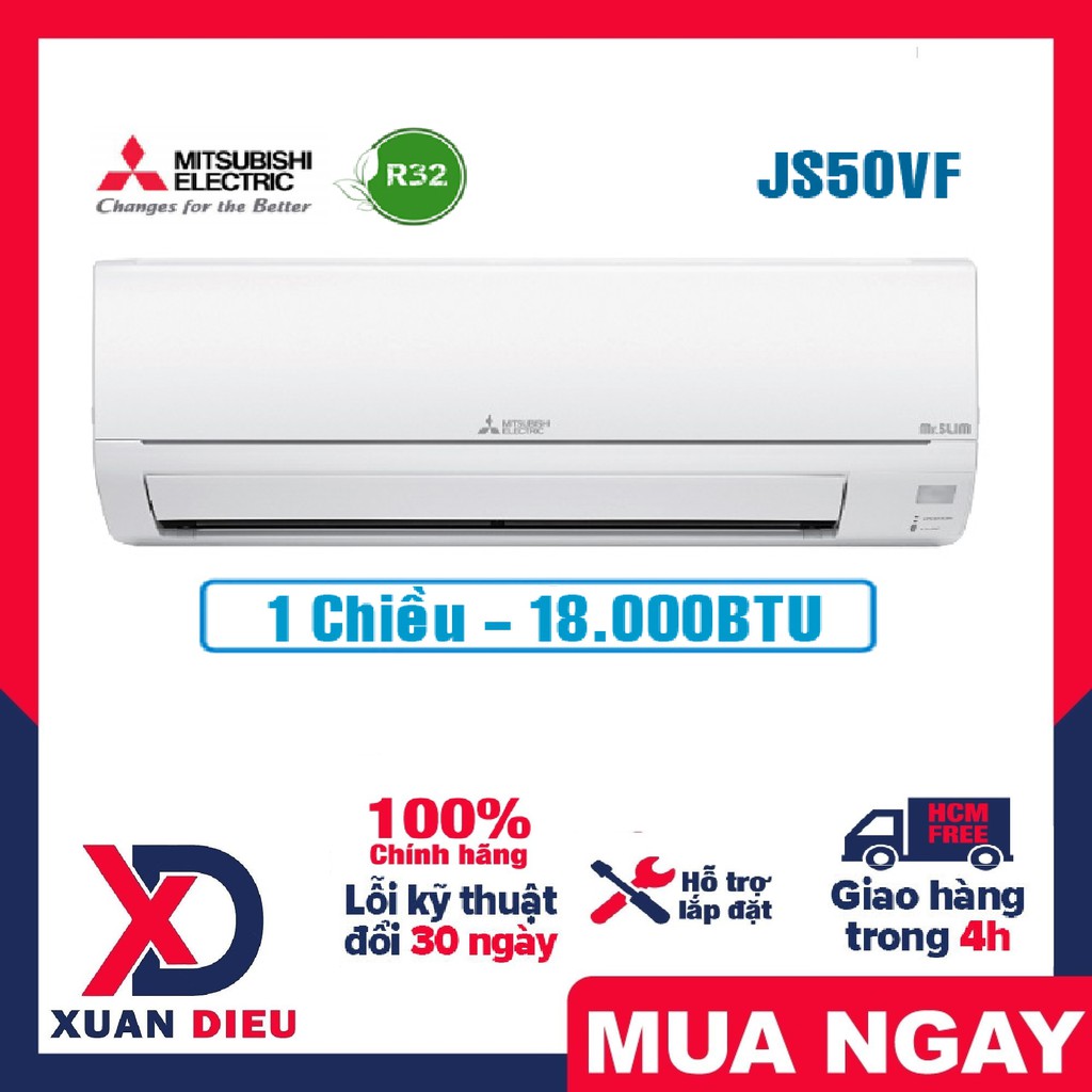 Máy lạnh Mitsubishi Electric 2.0 HP MS-JS50VF  Giúp tiết kiệm năng lượng tối đa Vận hành cực kỳ êm ái