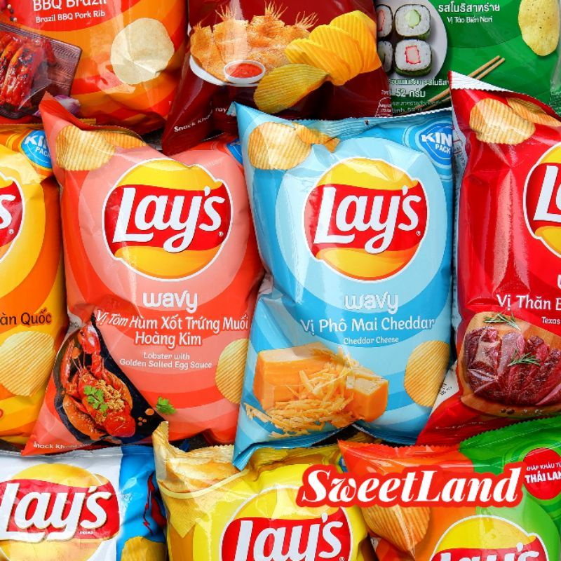 Bánh snack khoai tây Lays nhiều vị gói lớn 54g