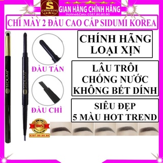 Chì kẻ mày phẩy sợi 2 đầu lâu trôi không thấm nước Sidumi hàn quốc cứng tốt bút vẽ lông mày màu nâu đen cho da dầu 4d