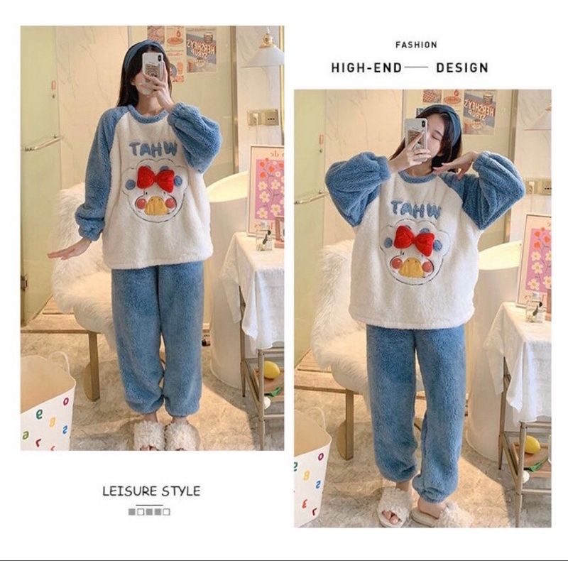 Bộ ngủ mùa đông thêu chuẩn mẫu