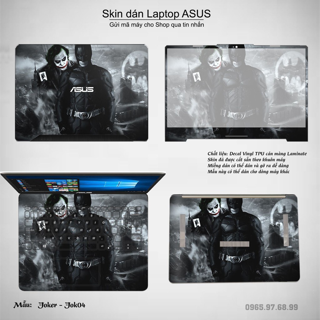 Skin dán Laptop Asus in hình Joker (inbox mã máy cho Shop)