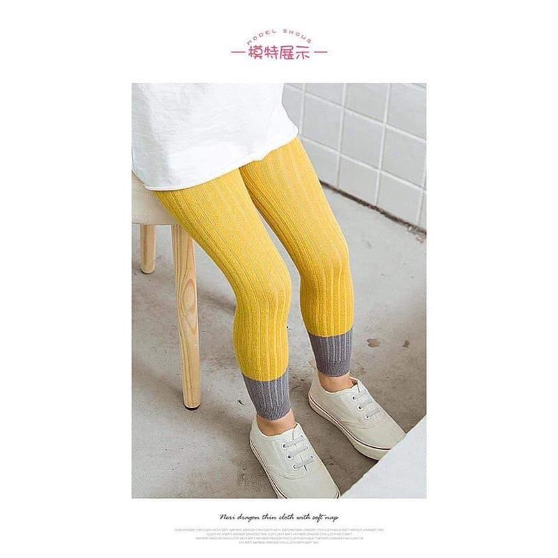 Quần legging bé gái size đại chất len tăm gấu phối màu cá tính xinh xắn cho bé JIMADO SE669