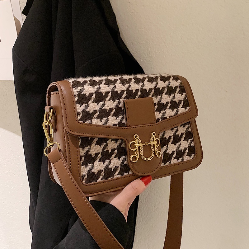 Túi Xách Nữ Họa Tiết Caro Houndstooth (Gồm 2 Dây) WESTIE - A73.TXN