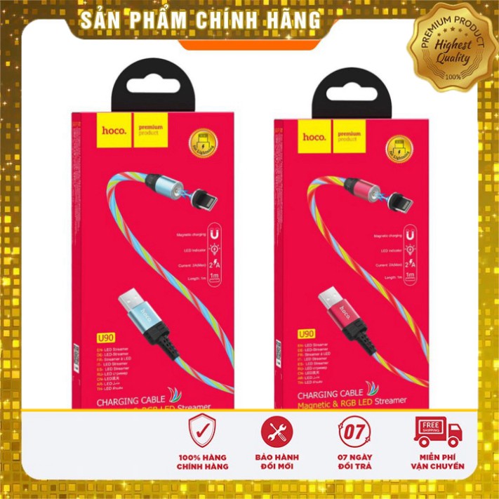 [Hàng chính hãng] Cáp nam châm HOCO U90 LIGHTNING Dành cho iPhone IP 5 5s 6 6s 7 8 Plus X Xs 11 12 Pro Max iPad Mini