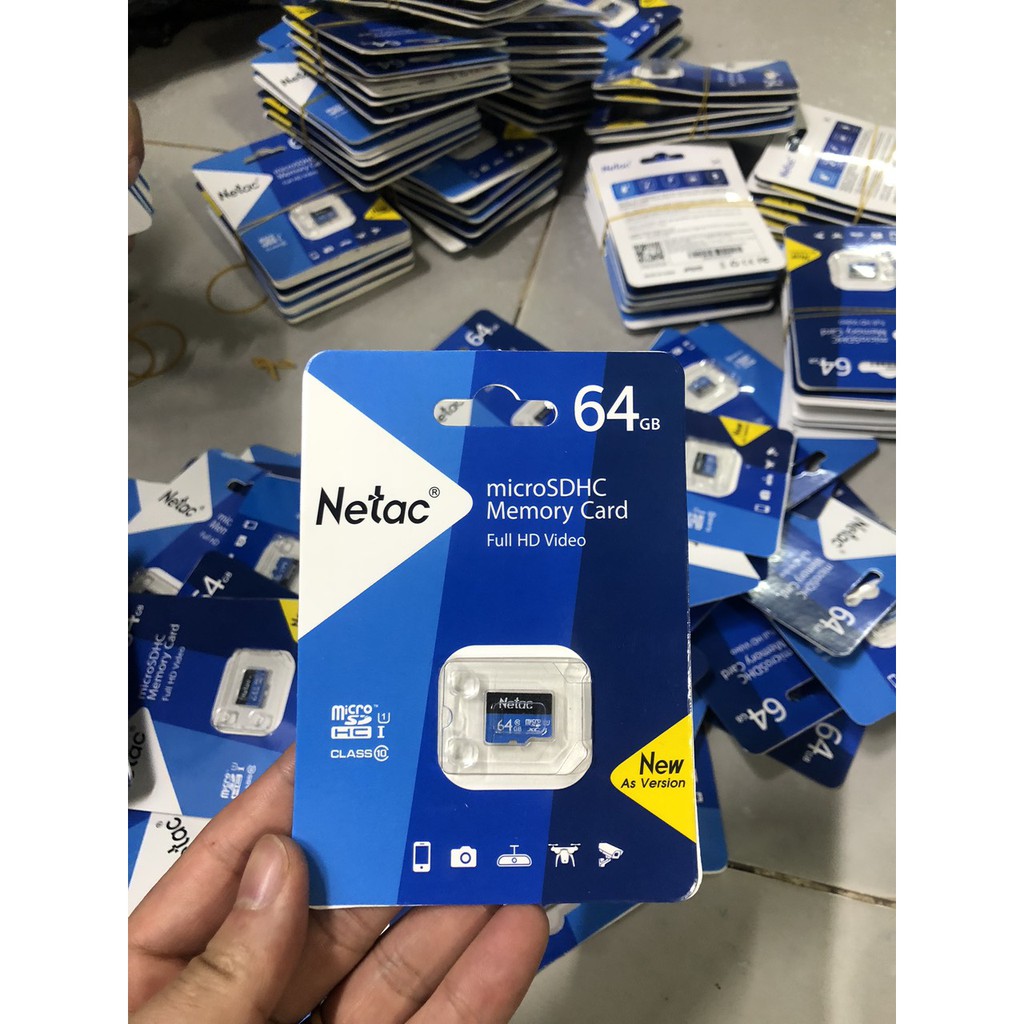 Thẻ Nhớ Netac 64Gb Class 10 Chuyên Camera Và Điện Thoại Dung Lượng Thật Class 10 80Mb/S - Bảo Hành 12 Tháng