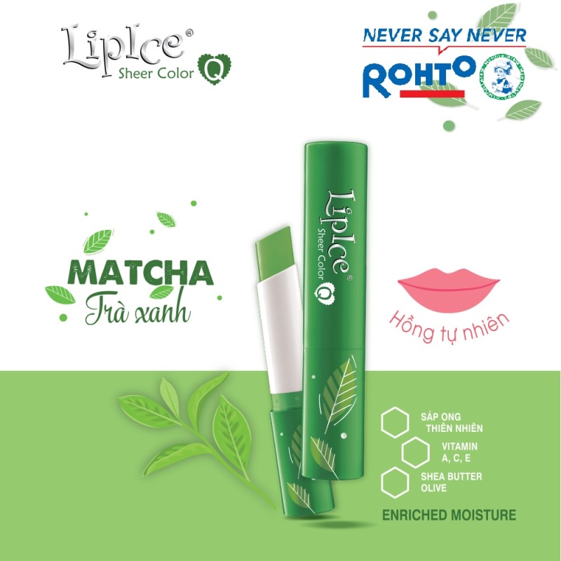 Son dưỡng môi LipIce Sheer Color Q Matcha thỏi 2.4g