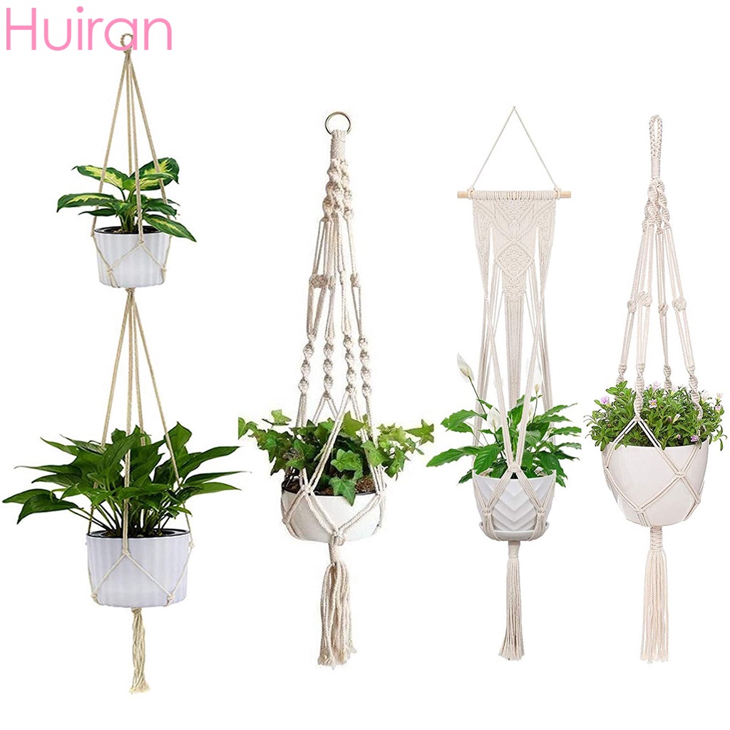 Giá Đỡ Chậu Hoa Bằng Dây Cotton Phong Cách Bohemian Độc Đáo