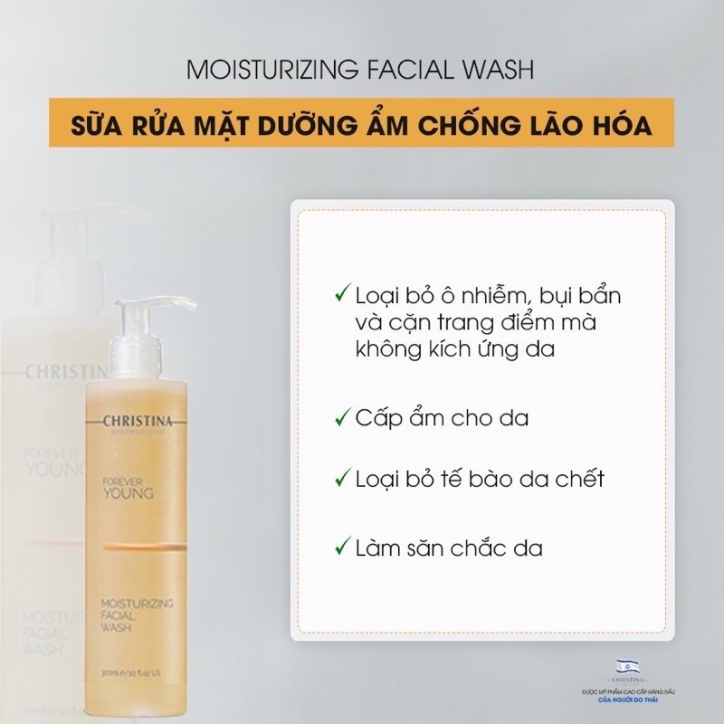 SỮA RỬA MẶT CHRISTINA FOREVER YOUNG MOISTURIZING FACIAL WASH 300ML
