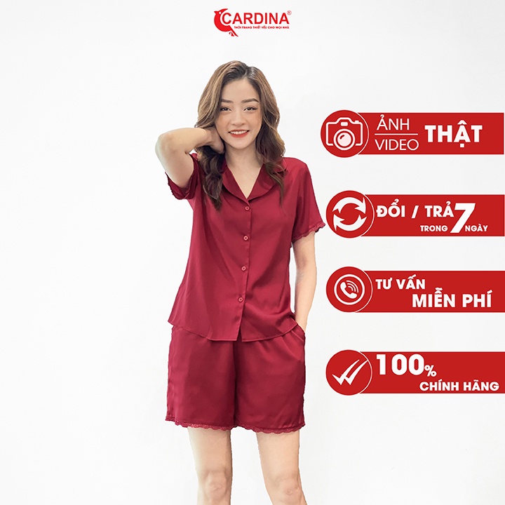 Đồ Bộ Pijama Nữ 𝐂𝐀𝐑𝐃𝐈𝐍𝐀 Viền Ren Chất Lụa Satin Nhật Cao Cấp Siêu Quyến Rũ 1Pi03