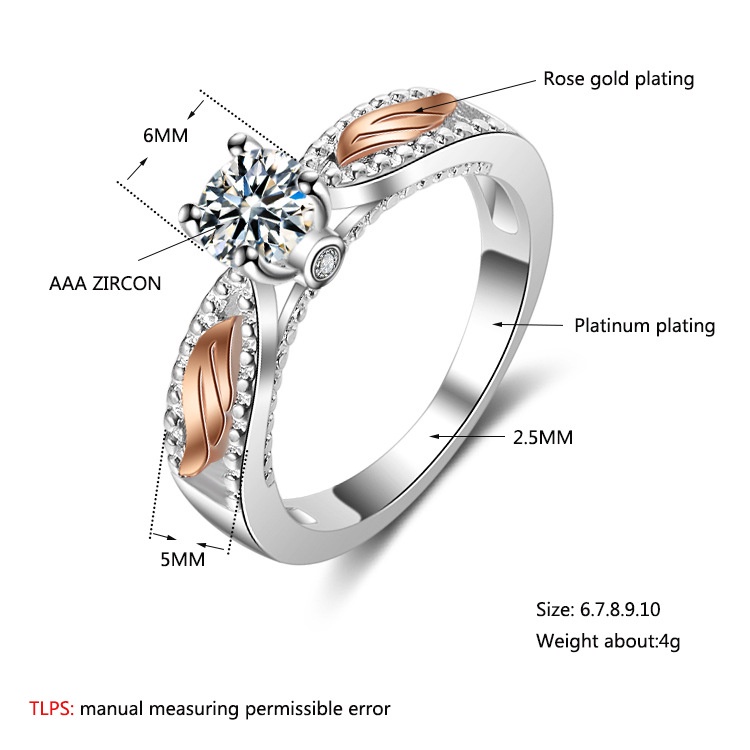 Nhẫn Đính Đá Zircon Phong Cách Âu Mỹ Thời Trang JH01